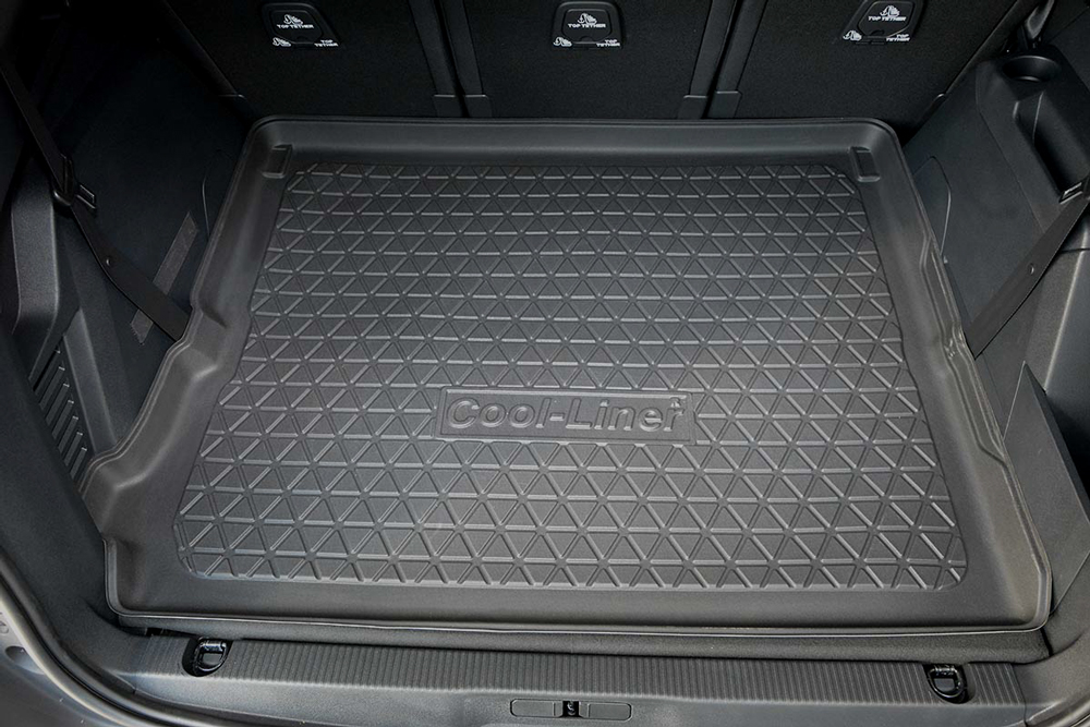 Leder Auto Kofferraummatte für Peugeot 5008 5 Seats 2017-2023.  Maßangefertigt Kofferraum Schutzmatte Allwetter Schutz Wasserdicht  Kratzfest und
