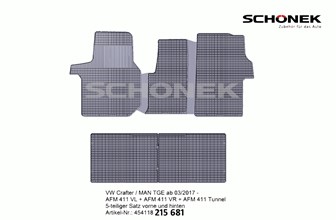 Fußmatten 5-teilig für VW Crafter II Doppelkabine / für MAN TGE Doppelkabine