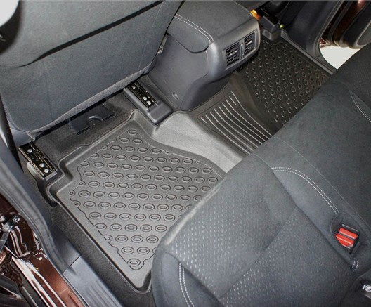 Premium Fußraumschalen für Mercedes X-Klasse (470) Double Cab 11.2017- / für Modelle ohne Feuerlöscher auf der Beifahrerseite