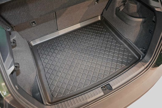 LITE Kofferraumwanne für Skoda Karoq 11.2017- / für Modelle mit Varioboden auf höchster Ebene / oder Modelle mit VOLL-Reserverad