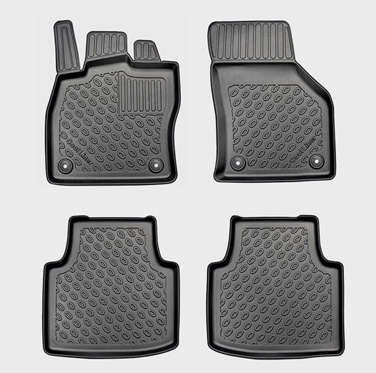 Premium Fußraumschalen für Skoda Superb III (3V) 5.2015- (auch Facelift 2020-) / für Superb iV Plug-in-Hybrid 2020-