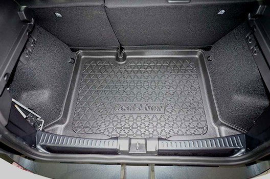 Premium Kofferraumwanne für Dacia Sandero III (DJF) (auch für Stepway) 1.2021- / FÜR MODELLE OHNE DOPPELTEN LADEBODEN (= für vertiefte Ladefläche)