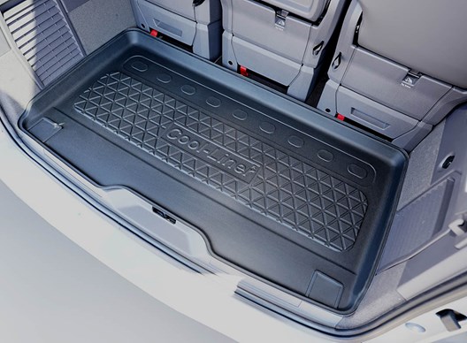 Premium Kofferraumwanne kompatibel mit VW T7 Multivan 10.2021- / für VW T7 Multivan eHybrid PHEV 10.2021- / FÜR MODELLE MIT LANGEM RADSTAND (L2) HINTER 3. SITZREIHE