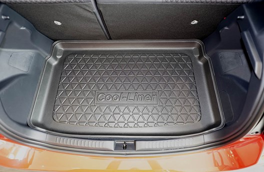 Premium Kofferraumwanne kompatibel mit Toyota Yaris IV (XP21) (auch Hybrid) 9.2020- / FÜR ERHÖHTE LADEFLÄCHE - AUF DOPPELTEM LADEBODEN