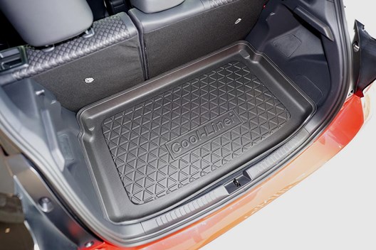 Premium Kofferraumwanne kompatibel mit Toyota Yaris IV (XP21) (auch Hybrid) 9.2020- / FÜR ERHÖHTE LADEFLÄCHE - AUF DOPPELTEM LADEBODEN