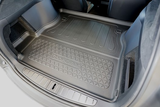 Premium Kofferraumwanne kompatibel mit Tesla Model X Facelift 1.2021- / hinter 2. Reihe - für 6/7-Sitzer mit umgelegter 3. Reihe