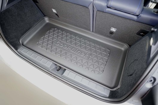 Premium Kofferraumwanne kompatibel mit Mini Cooper Electric (J01) 10.2023- / für Modelle mit Varioboden auf höchster Ebene