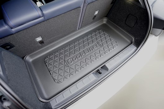 Premium Kofferraumwanne kompatibel mit Mini Cooper Electric (J01) 10.2023- / für Modelle mit Varioboden auf höchster Ebene